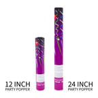 Comparison of 12 inch and 24 inch handheld confetti cannons