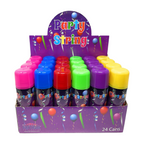 Case of 24 assorted party string spray cans for events
