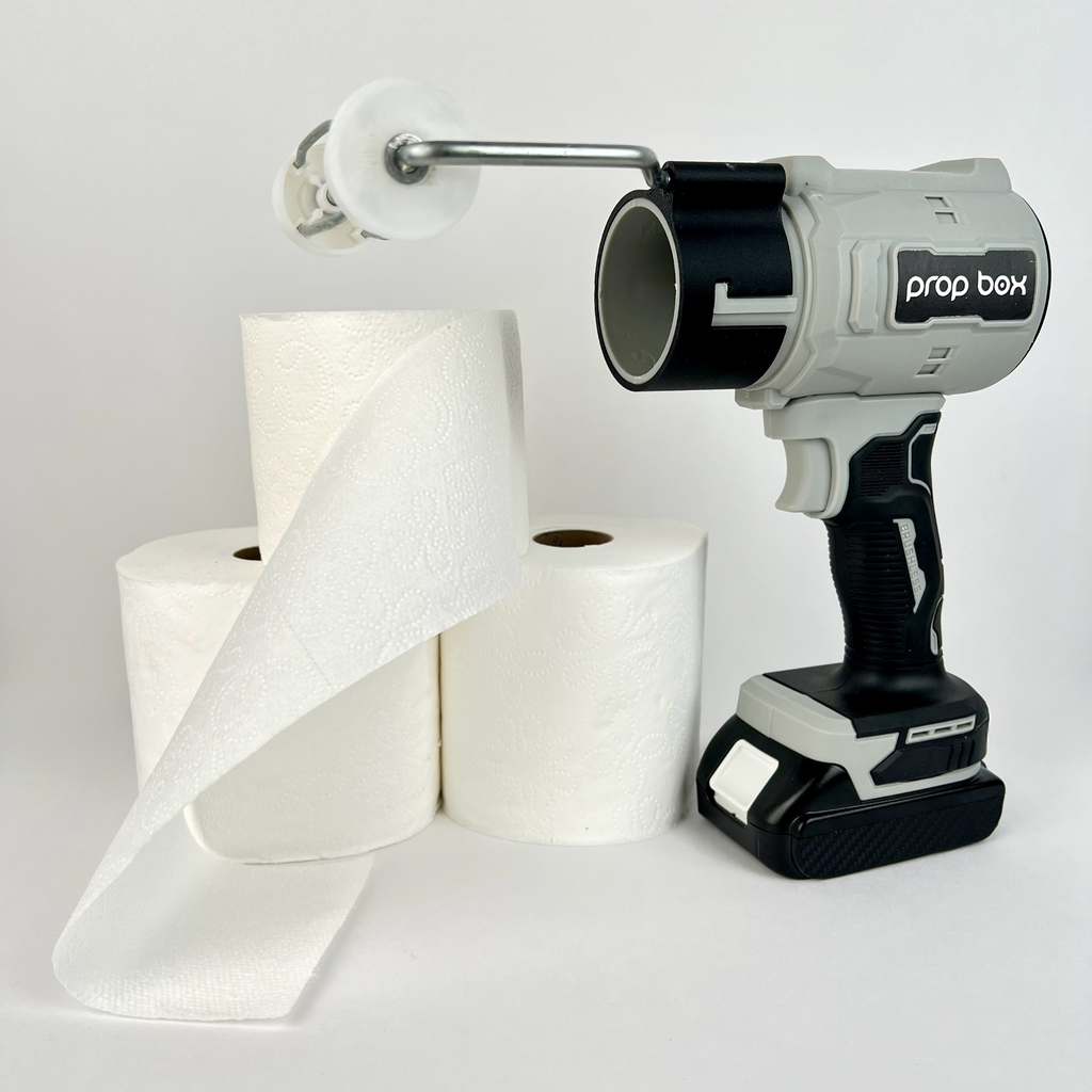 Cordless toilet paper streamer blaster for sports entertainment