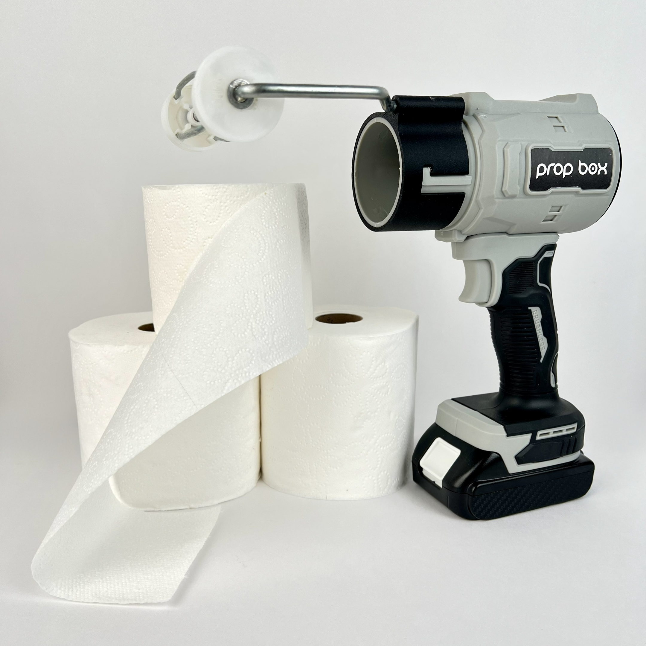 Cordless toilet paper streamer blaster for sports entertainment