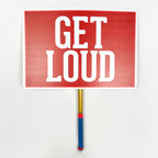 Get Loud crowd prompt sign with ergonomic handle