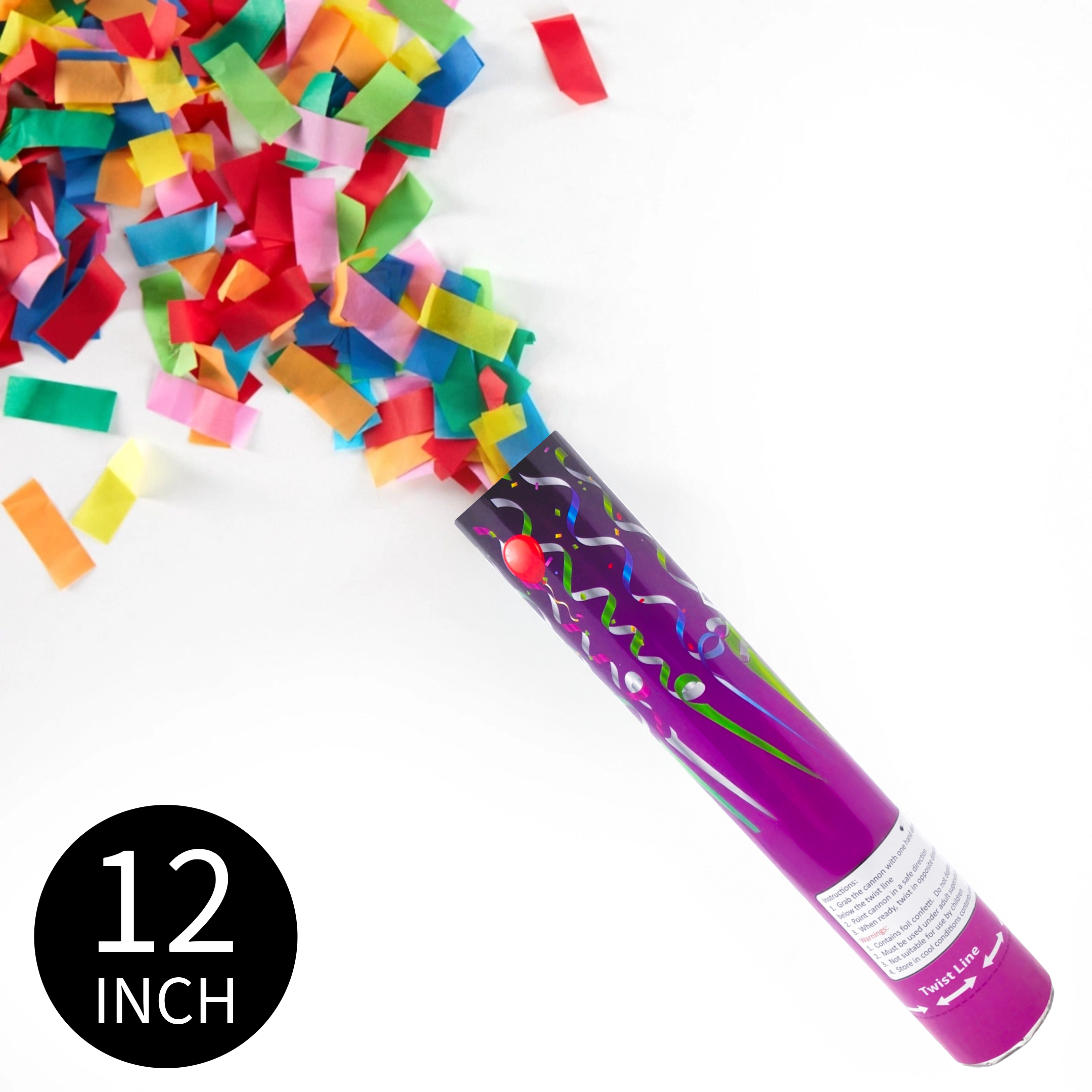 Mascot using handheld confetti cannon for game winning celebration