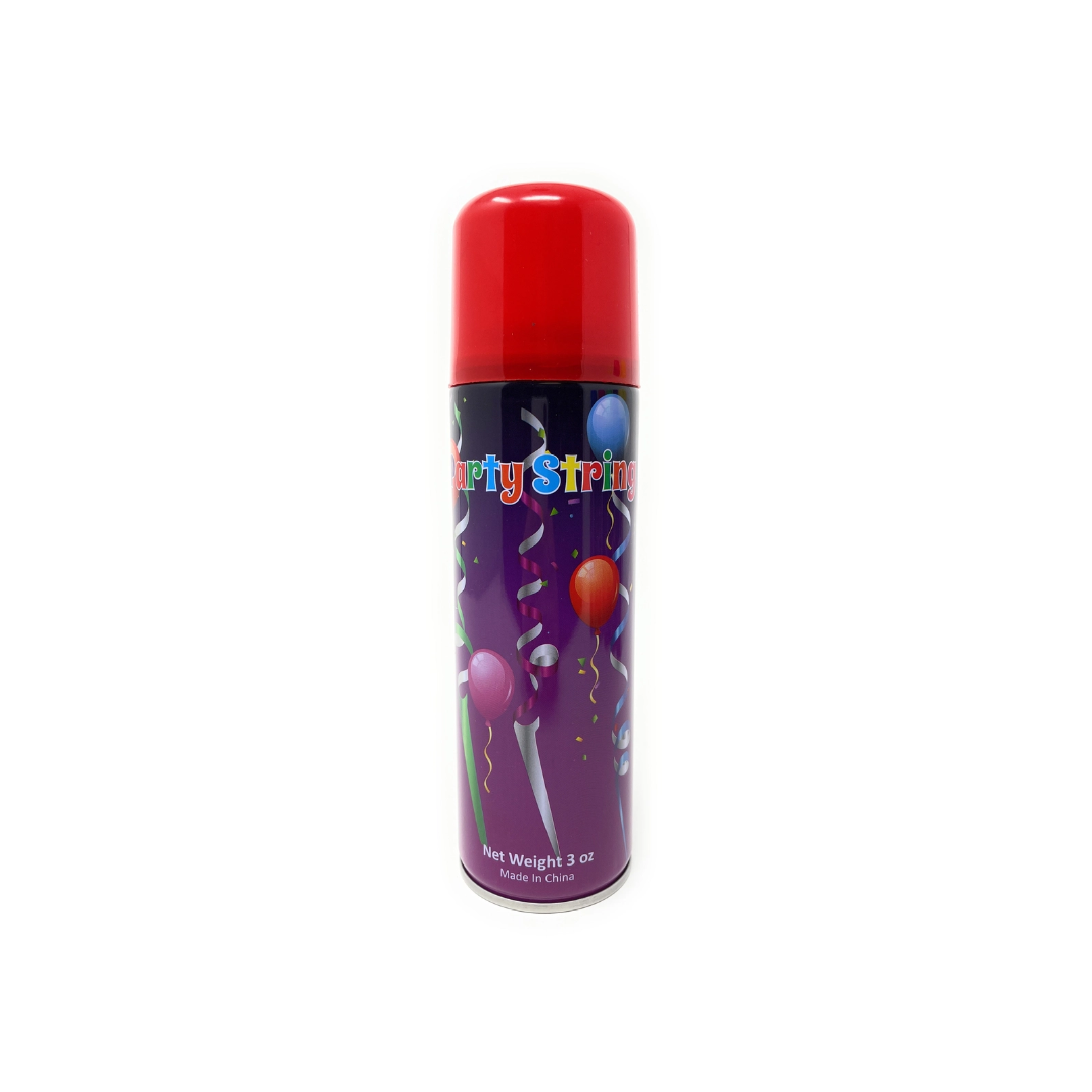 Red party string spray can for mascot pranks and celebrations