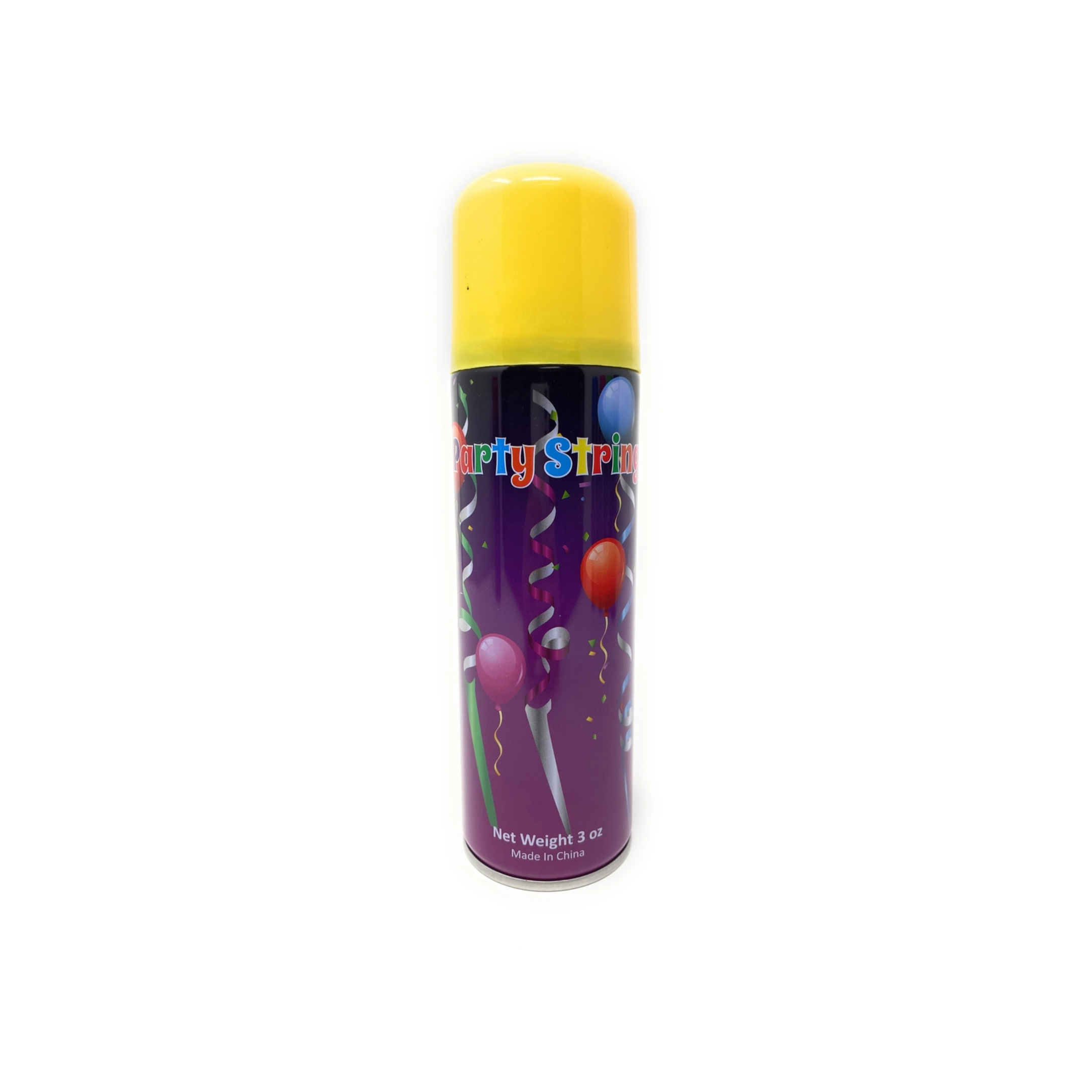 Yellow spray streamer string can for celebrations